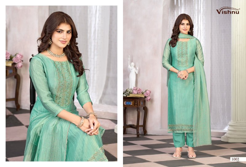 Surkhiyaah By Vishnu Salsa Embroidery Dress Material 
